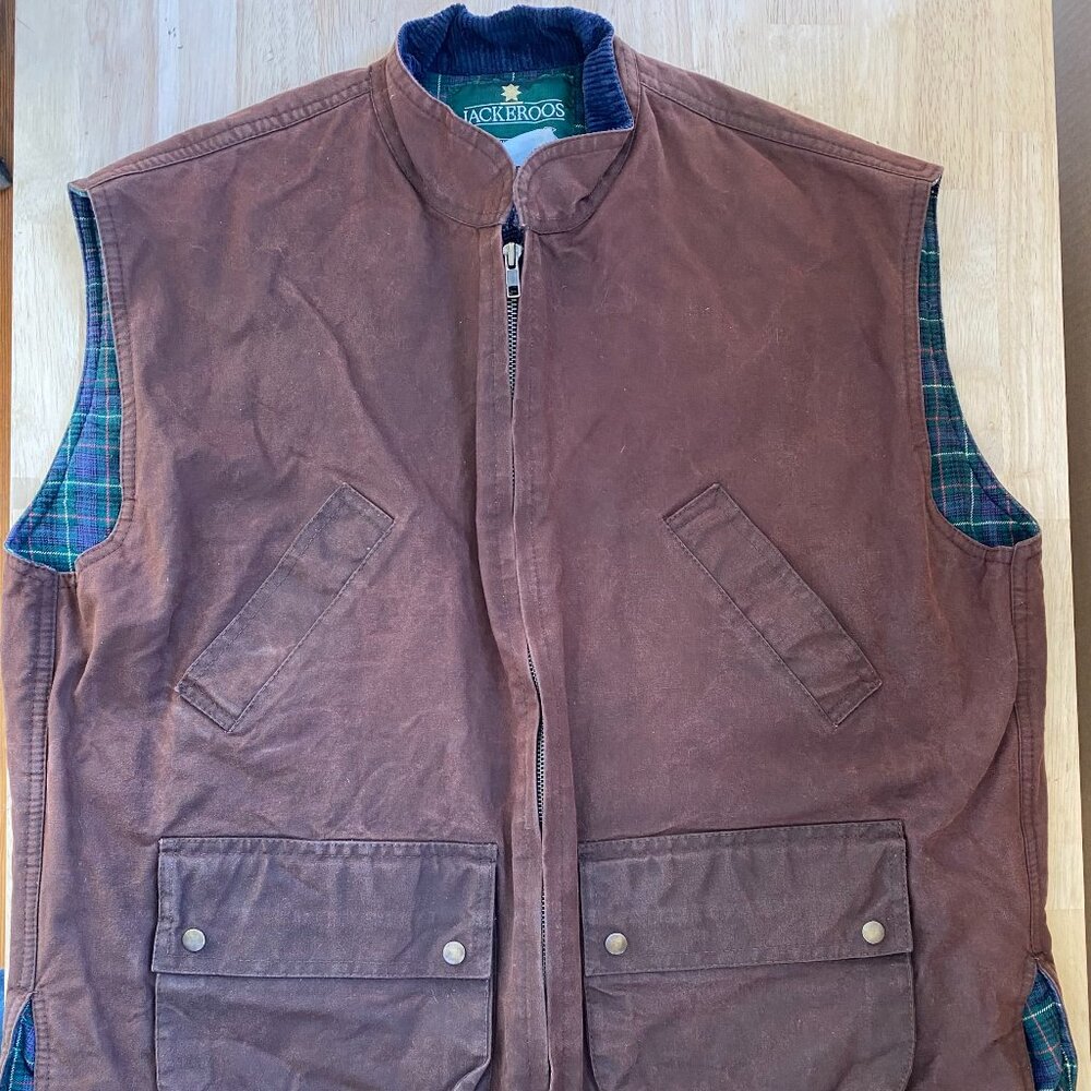 Jackeroos Oilskin Vest Vintage 90s 100% cotton oilskin, Men's Large New Zealand